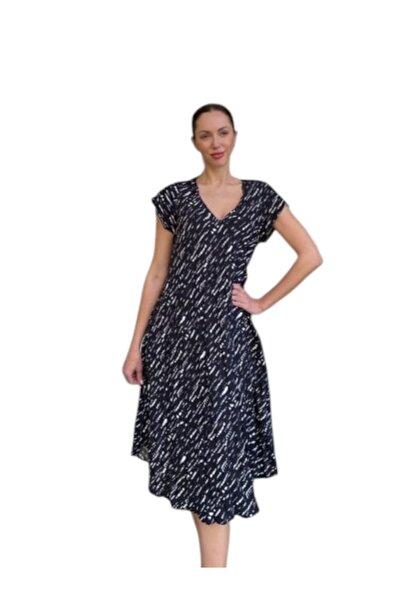 MODA Women's Magic Dress V-Neck Skirt with Wallpaper