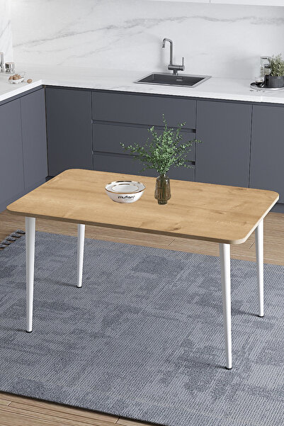 Mufian Concept DAMLA 70x110 Cm İskandinav - Bohem Oval Köşe Meşe-Beyaz Ayak M...