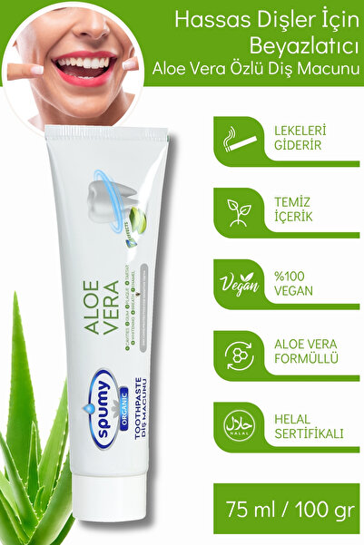 Spumy Hassas Dişler Için Beyazlatıcı Aloe Vera Özlü Diş Macunu - 100 gr