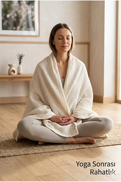 SUNYOGA Shavasana Meditasyon & Yoga Battaniyesi – %100 Organik Pamuk Müslin
