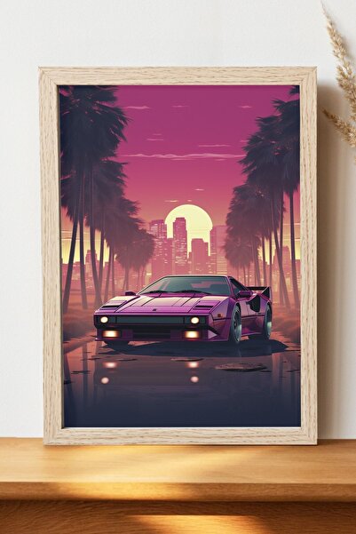 Luna Marissa Αφίσα Ferrari Gta Vice City - Αφίσα αυτοκινήτου από γυαλιστερό χ...