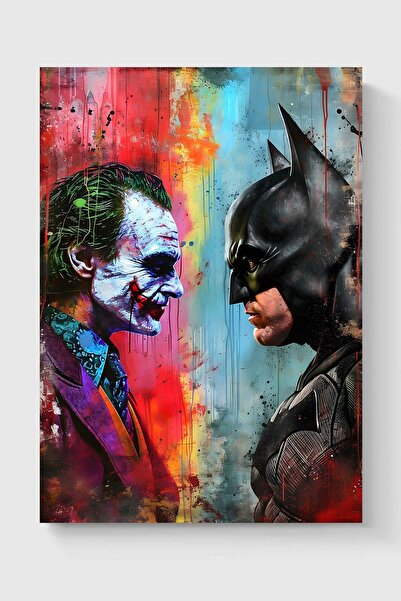 Luna Marissa Grafiti Joker ve Batman Poster Çerçevesiz Duvar Posteri
