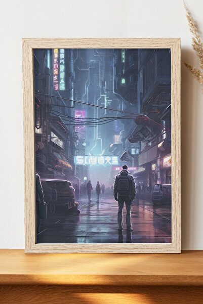 Luna Marissa Αφίσα Landscape Cyberpunk - Αφίσα τοίχου από γυαλιστερό χαρτί χω...