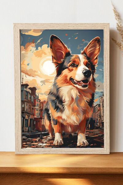 Luna Marissa Αφίσα σκύλου Corgi - Αφίσα τοίχου από γυαλιστερό χαρτί χωρίς πλα...