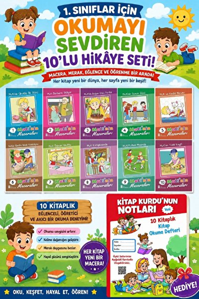 Ata Yayıncılık 1.Sınıflar İçin Okumayı Sevdiren 10 lu Hikaye Seti 9 (Kitap Ok...