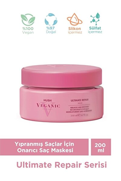 HUSH Veganic Ultimate Repair Repairing Mask for Damaged Hair 200 ml