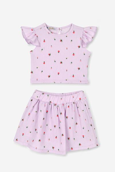 ALG Girls' Two-Piece Set - Tulle Fabric - Shorts and Skirt