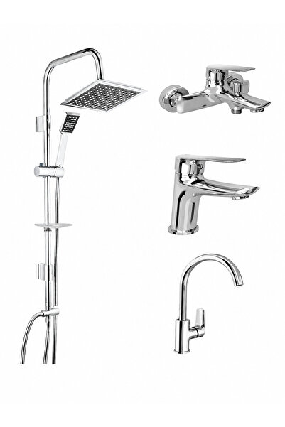 KALE BANYO+LAVABO+EVİYE BATARYASI VE TEMA 53260 TEPE DUŞ SETİ