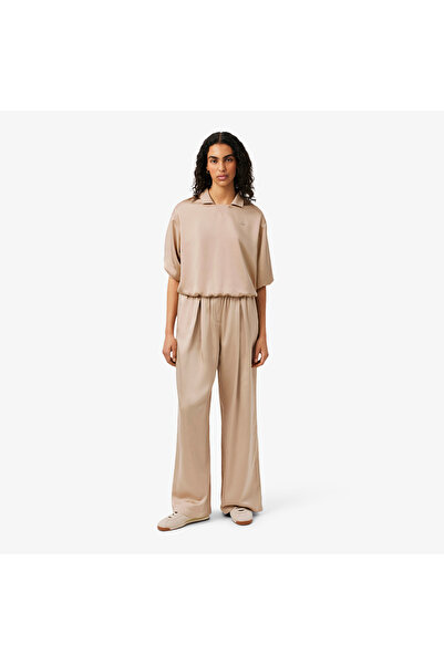 Lacoste بنطال ساتان مطاطي واسع - HF9801-00-X6F