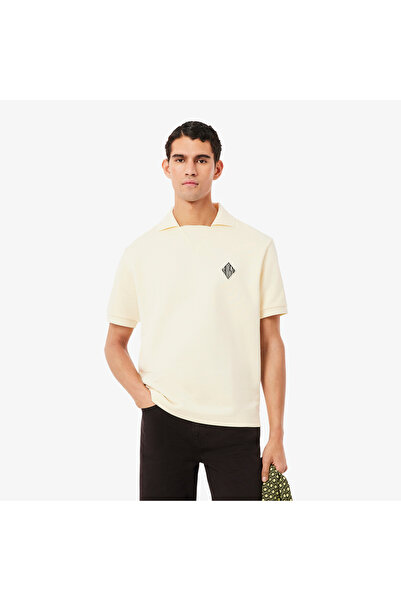 Lacoste Loose Fit Badge Accent Fleece Polo Shirt - DH1208-00-S7G