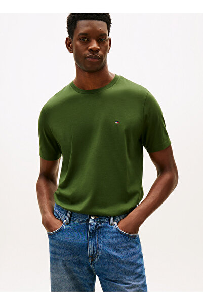 Tommy Hilfiger Yeşil Erkek T-Shirt MW0MW39995L01_ESS SEASONAL REG FIT