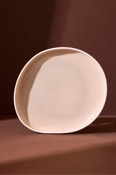 Perotti Roma Beige Porcelain Dessert Plate 19.4X17.3X3 cm
