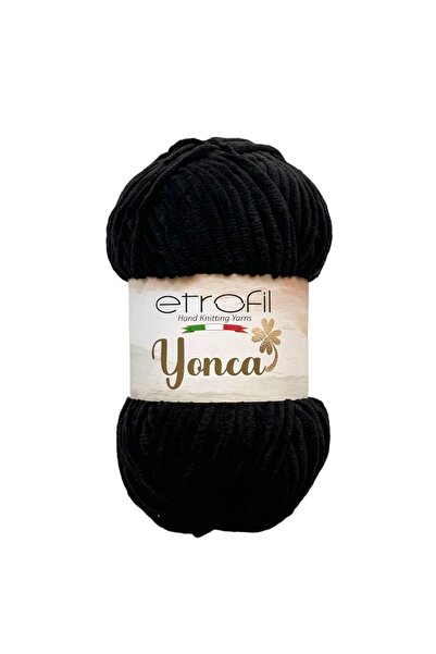 Etrofil Fir de tricotat Yonca Baby Velvet Negru 100% Poliester 100g 120m (70092)