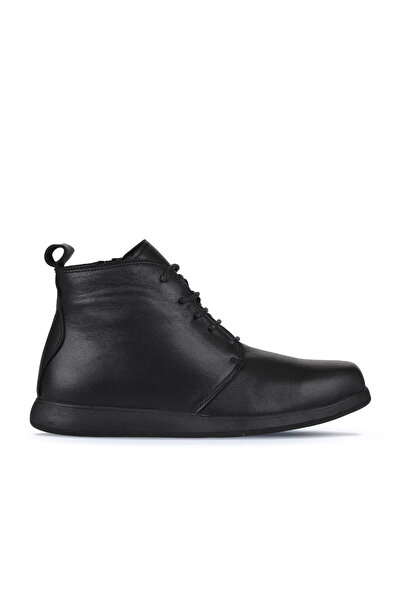 Bueno Shoes Μαύρες Δερμάτινες Γυναικείες Flat Μπότες 01wz4210