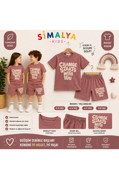 tinitins Şimalya Kids "100% Cotton Premium Children's Shorts Set – Breathable...