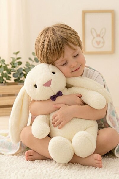 Sole Uyku Arkadaşım Papyonlu Uzun Kulak Bunny Peluş Tavşan 65 Cm
