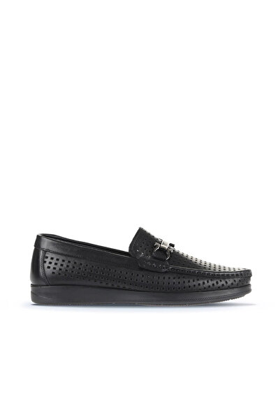 Bueno Shoes Black Leather Men's Casual Shoes 21Ma84