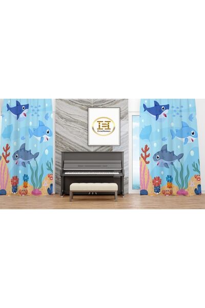 EVSEHOMES Cortina de fundal cu o singură aripă Shark