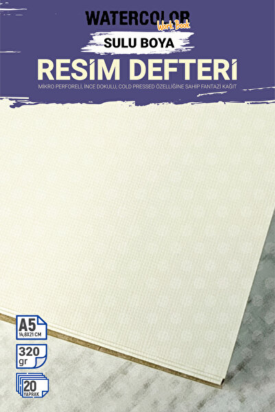 TUĞSET Aquarelle Watercolor Suluboya Resim Defteri 320gr (Akrilik,Guaj,Karakalem,Sketch,Marker Uyumlu