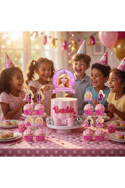 Barbie Cake topper set(5oli cupca-20likürd-1 pasta