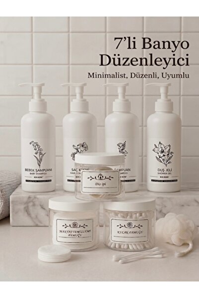 Dem Home White Bathroom & Kitchen Bottle - Jar Set 500 ml - Plastic Bottle an...