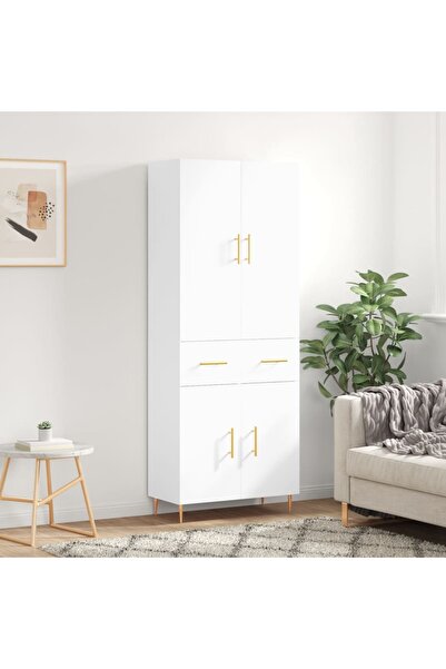 Concept Dulap înalt, alb, 69,5x34x180 cm, lemn compozit