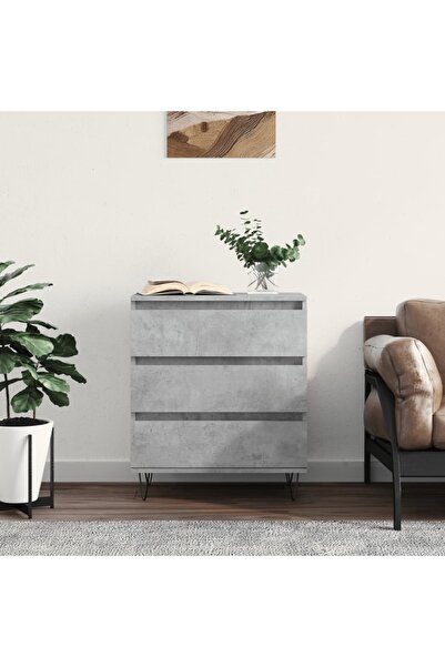 Concept Servantă, gri beton, 60x35x70 cm, lemn prelucrat