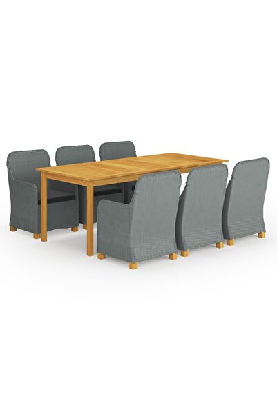 Concept Set mobilier de grădină, 9 piese, gri deschis
