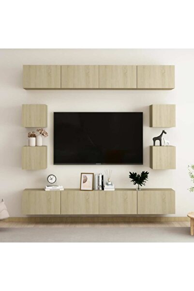 Concept Set de dulapuri TV, 8 piese, stejar sonoma, PAL