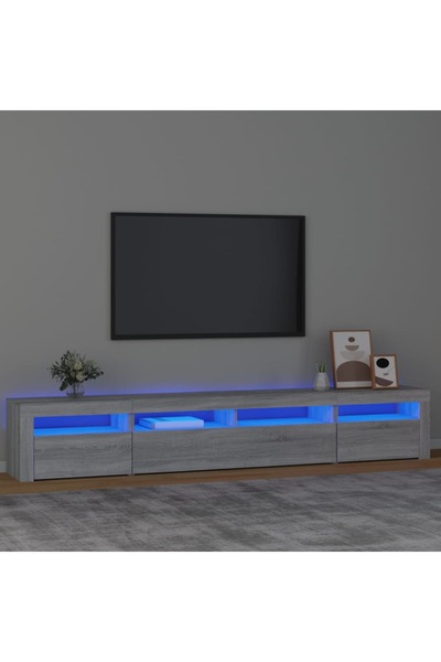 Concept Comodă TV cu lumini LED, gri sonoma, 240x35x40cm