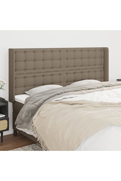 Concept Tăblie de pat cu aripioare, gri taupe, 163x16x118/128cm, textil