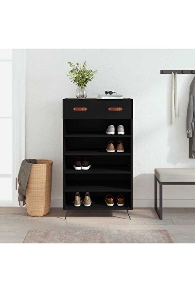 Concept Pantofar, negru, 60x35x105 cm, lemn compozit