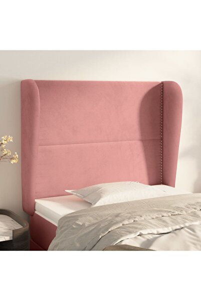 Concept Tăblie de pat cu aripioare, roz, 83x23x118/128 cm, catifea