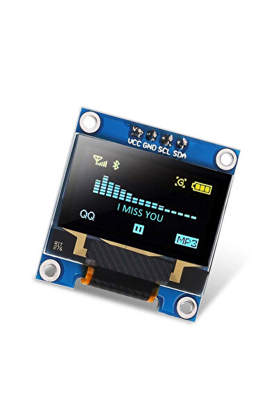 AEK-Tech 0.96" Mavi Yeşil Dual Color OLED LCD Ekran I2C IIC Communication Dis...