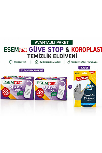 Esemmat Güve stop güve kovucu ( 3 askı+ 3 çekmece )X2 kutu