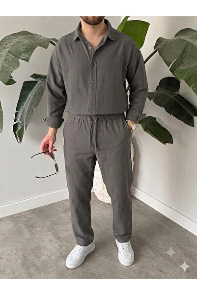 ATKGİYİM Premium Series 100% Linen Washable Suit - Non-Stretch Pants Shirt