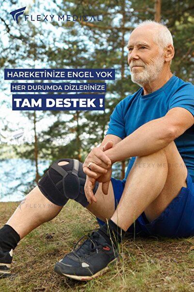 Flexy Medical Dizlik Silikon Patella Çelik Ligament Destekli Menüsküs Çapraz Bağ Kireçlenme Diz Ağrısı Sporcu