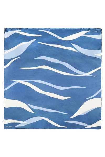 Zühre Zebra Patterned Silk Satin V7 Scarf 0112