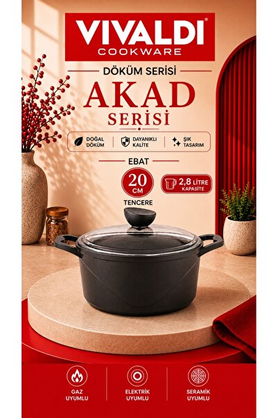 Vivaldi Akad Döküm Derin Tencere 20 cm
