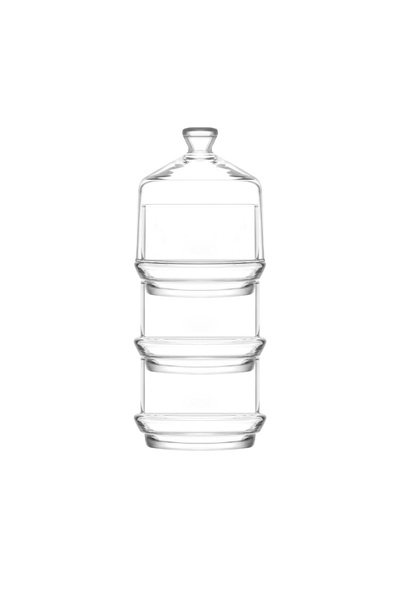 LAV Berry Cam Şekerlik Tekli 285 ml Cam Kapaklı (3 Katlı Sunumluk)