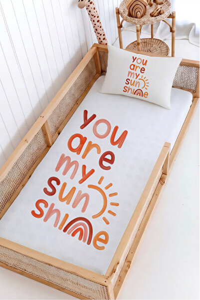 Lilabio %100 Pamuk İsme Özel Montessori Yatak Pike Seti 100x200 Parıltı