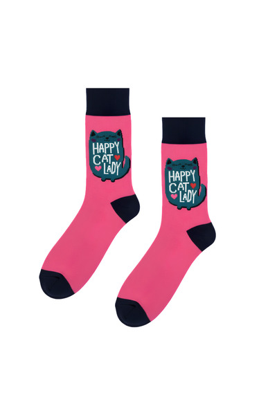 CARNAVAL SOCKS Srećna mačkasta dama mačka Sa deznom Šarene čarape