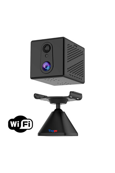 Taggo Mini cameră de supraveghere WIFI, baterii de 2000mAh incluse, detectare...