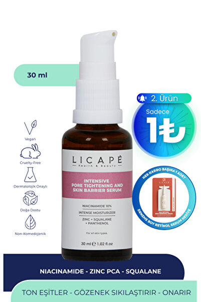 Licape Gözenek Sıkılaştırıcı ve Cilt Bariyeri Güçlendirici Niacinamide %10 Se...