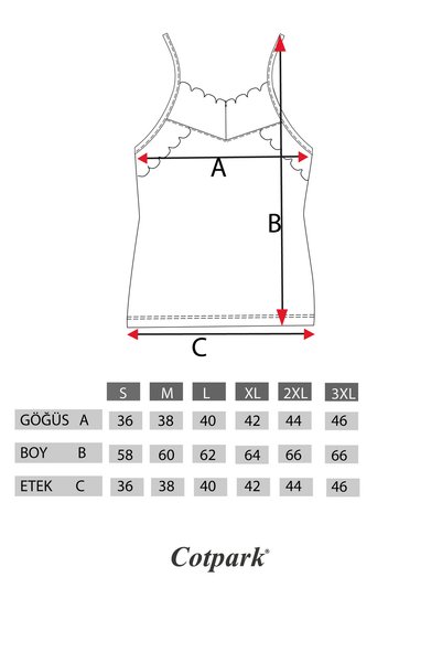 Cotpark Women's Cotton Stretch Fabric Lace Detailed Thin Strap Stylish Undershirt - White 3042