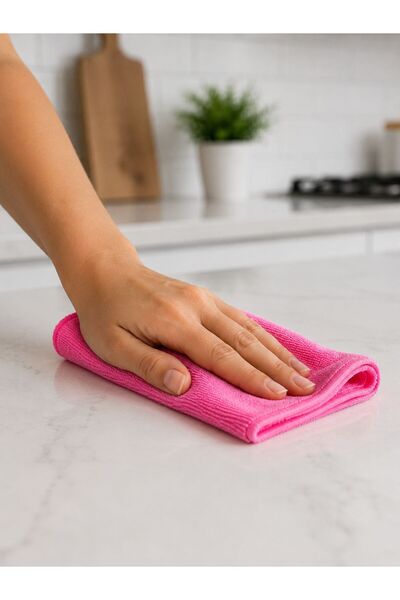 SİLVER HOME Mikrofiber 40x40cm Temizlik Bezi - Pembe