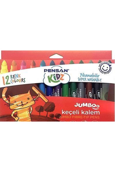 Pensan قلم فلوماستر كيدز قابل للغسل جامبو 12 لونًا
