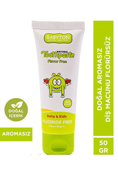 BABYTON Doğal Aromasız Diş Macunu Florürsüz 50 gr