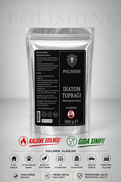 POLİSHİNE Diatom Toprağı 10 Mikron 500gr | Yüksek Saflık Ultra İnce Profesyon...