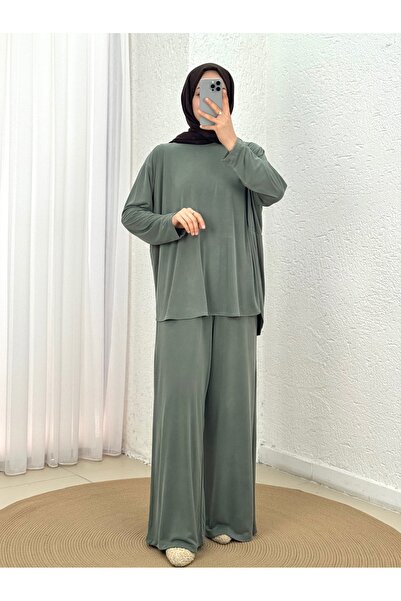 BENAHOLL بدلة يونكا مع بنطلون مزخرف بفتحات جانبية - NL764 كاكي